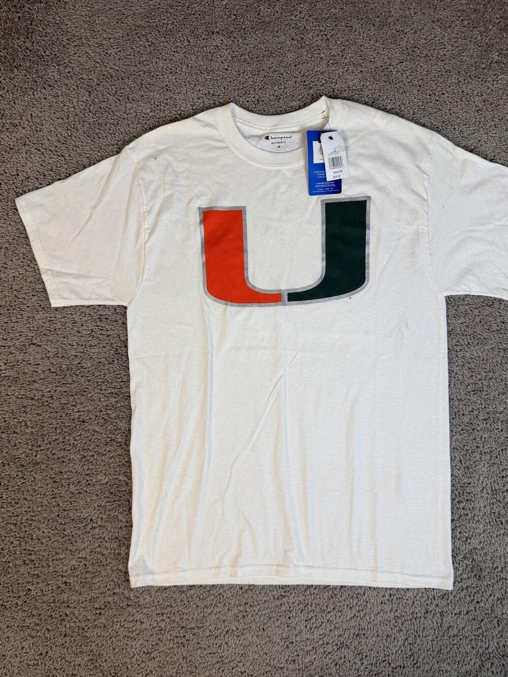 Miami Hurricanes Shirt Mens M White NCAA Football Champion Team Apparel READ